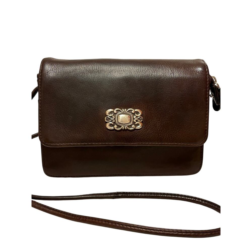 VTG Fossil Brown Leather Crossbody Organizer Women’s Handbag Small but Roomy